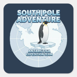 Südpol-Abenteuer Antarktis-Expeditionsteam Quadratischer Aufkleber