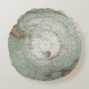 Südpolargebiet-Karte Rundes Kissen