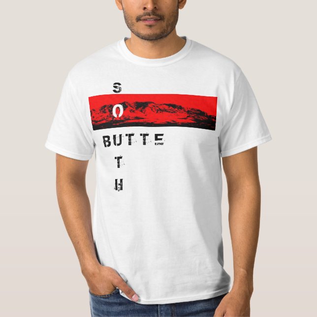 Südrotes weißes Shirt des butte-"O" (Vorderseite)