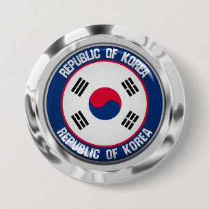 Südrundes Emblem koreas Button