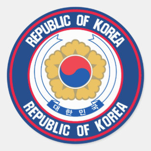 Südrundes Emblem koreas Runder Aufkleber
