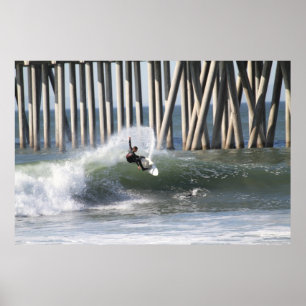 Südseite des Huntiungton Strand-Piers Poster