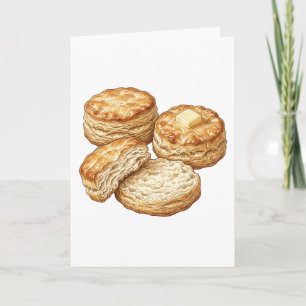 Südstaaten-Buttermilchbrötchen-Lebensmittelillustr Karte