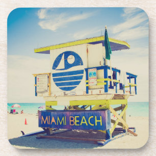 Südstrand des Leibwächter-Turm- , Miami, Florida Getränkeuntersetzer
