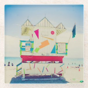 Südstrand des Leibwächter-Turm- , Miami Glasuntersetzer