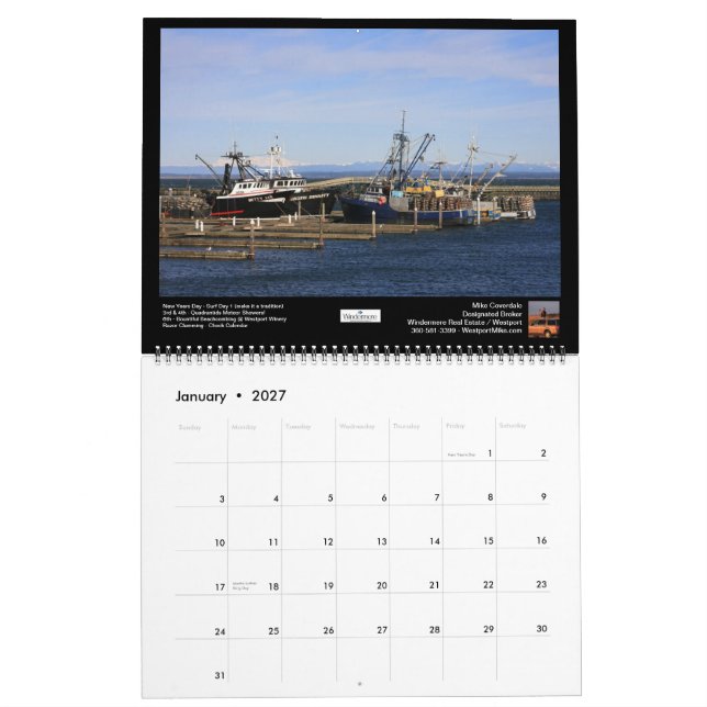Südstrand landschaftliches Windermere 2013 Kalender (Jan 2027)