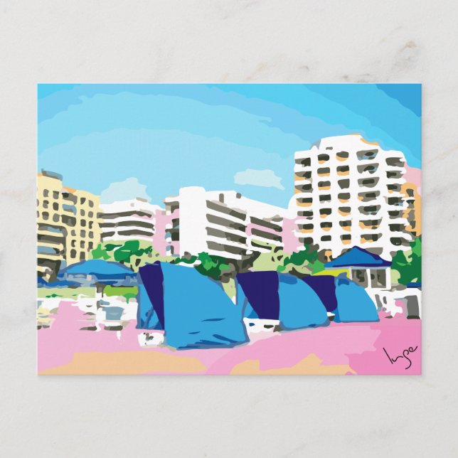 SÜDSTRAND, MIAMI, FLORIDA POSTKARTE (Vorderseite)