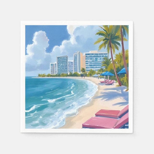 Südstrand Miami Florida Serviette (Vorderseite)