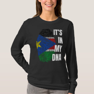 Südsudan-Flagge Dna Fingerprint Schwarze Geschicht T-Shirt