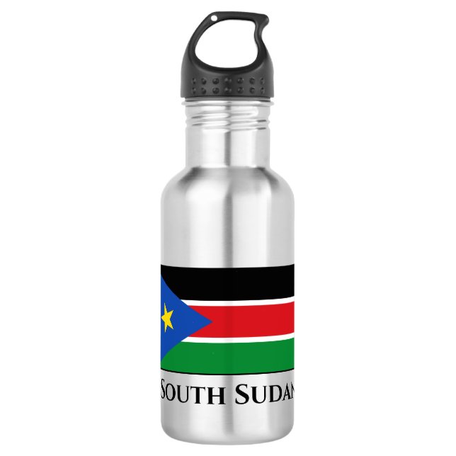 Südsudan-Flagge Edelstahlflasche (Vorderseite)