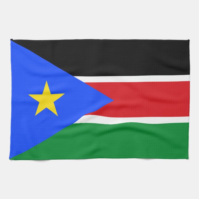 Südsudan-Flagge Geschirrtuch (Horizontal)