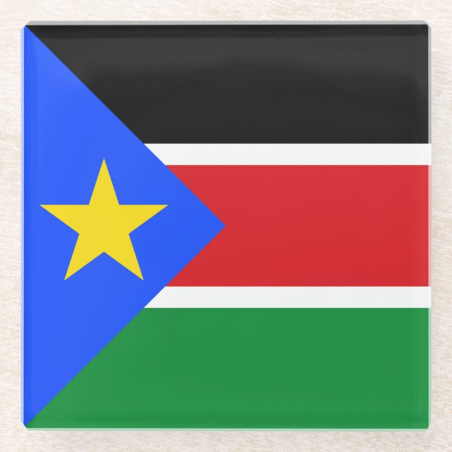 Südsudan-Flagge Glasuntersetzer (Vorderseite)