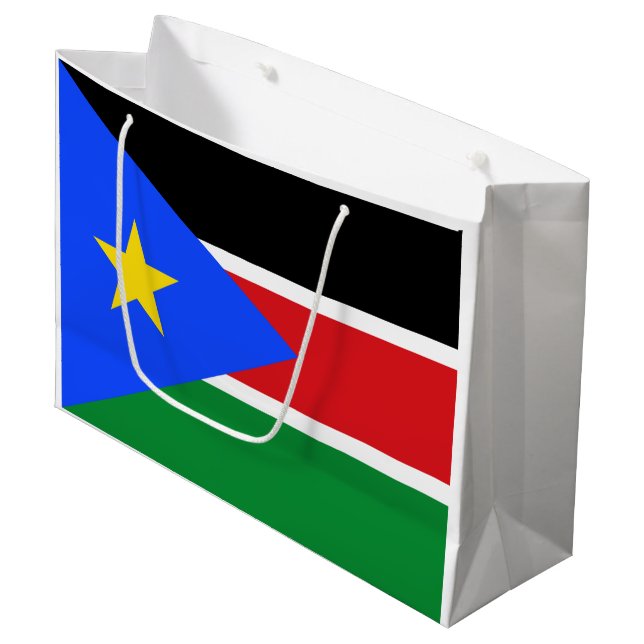 Südsudan-Flagge Große Geschenktüte (Vorderseite Schrägansicht)