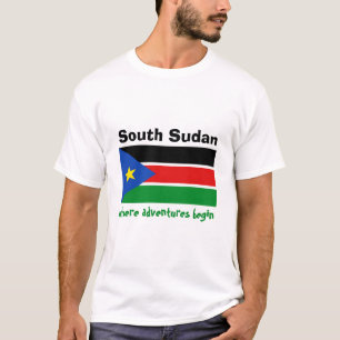 Südsudan-Flagge + Karte + Text-T - Shirt