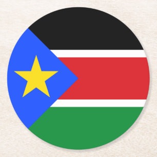 Südsudan-Flagge Runder Pappuntersetzer