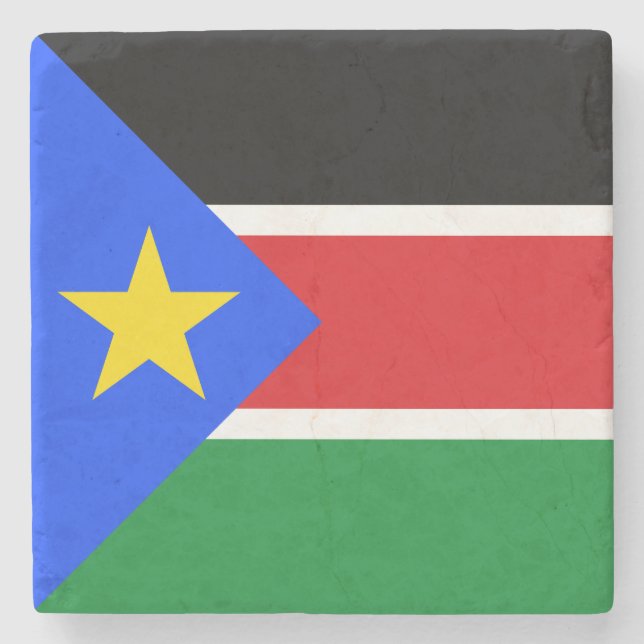 Südsudan-Flagge Steinuntersetzer (Vorderseite)