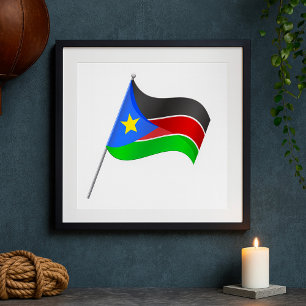 Südsudan-Flaggenplakat Poster