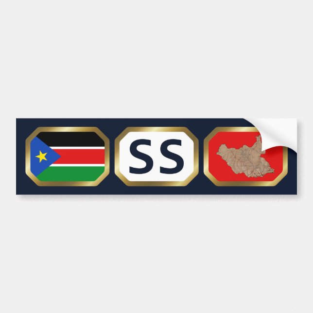 Südsudan Flaggenplan-Autoaufkleber Autoaufkleber (Vorne)