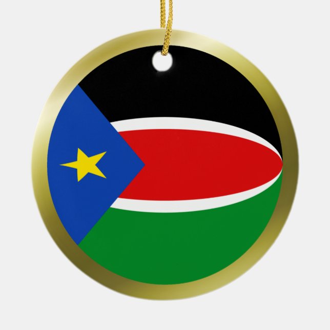 Südsudan Flaggenverzierung Keramik Ornament (Vorne)