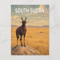 Südsudan Illustration Reise Kunst Vintage