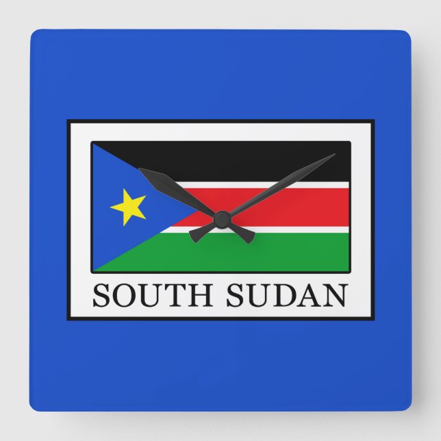 Südsudan Quadratische Wanduhr (Vorderseite)