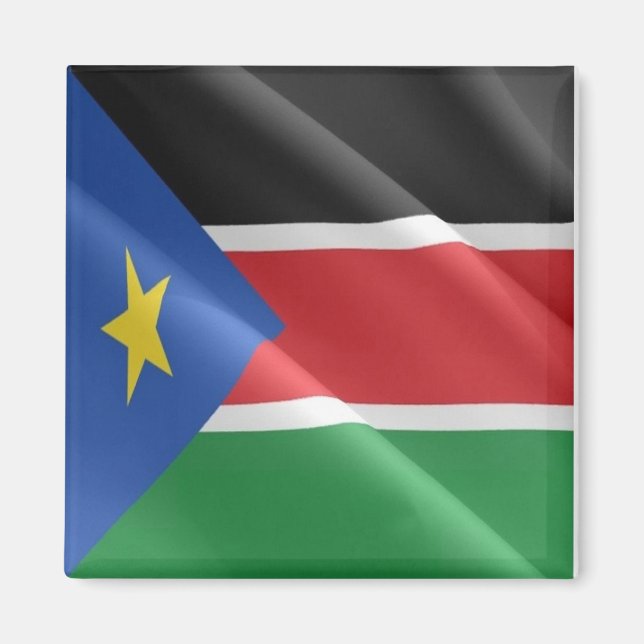 SÜDSUDAN, Waving Flag, Afrika, Kühlschrank Magnet (Vorne)