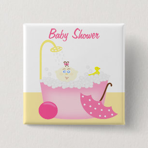 Sudsy-Badewanne Pink Baby Girl Dusche Button