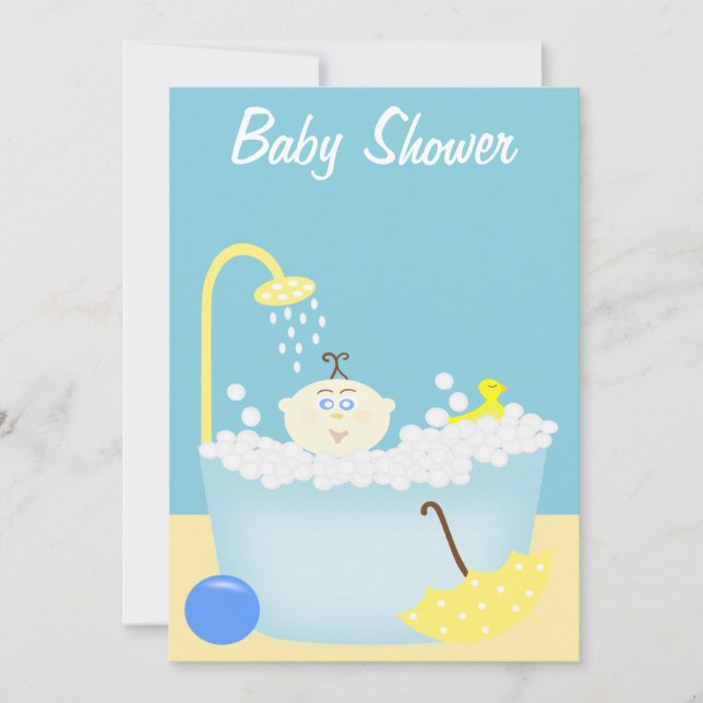 Sudsy Bathtub Babydusche Einladung (Vorderseite)