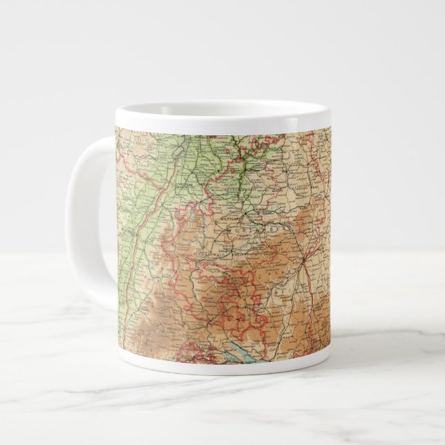 Südteil Deutschlands Jumbo-Tasse (Vorderseite Links)