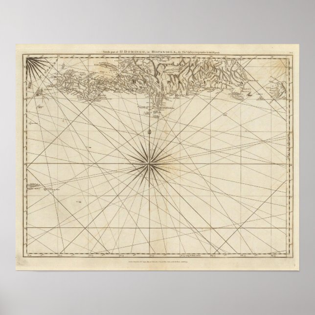 Südteil von St Domingo oder Hispaniola Poster (Vorne)