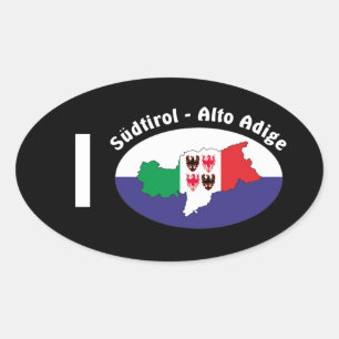 Südtirol – Alto Adige - Italien - Italia Kleber Ovaler Aufkleber