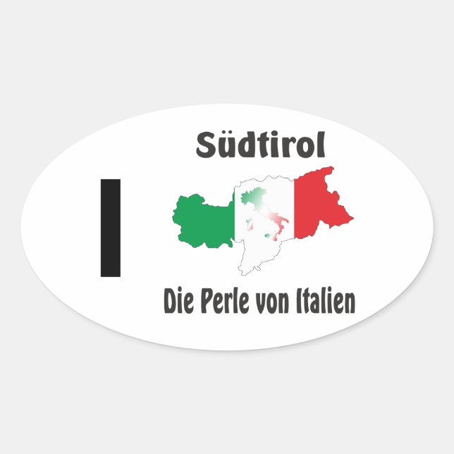 Südtirol – Alto Adige - Italien - Italia Kleber Ovaler Aufkleber (Vorderseite)