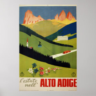 Südtirol Italien Vintage Travel Poster