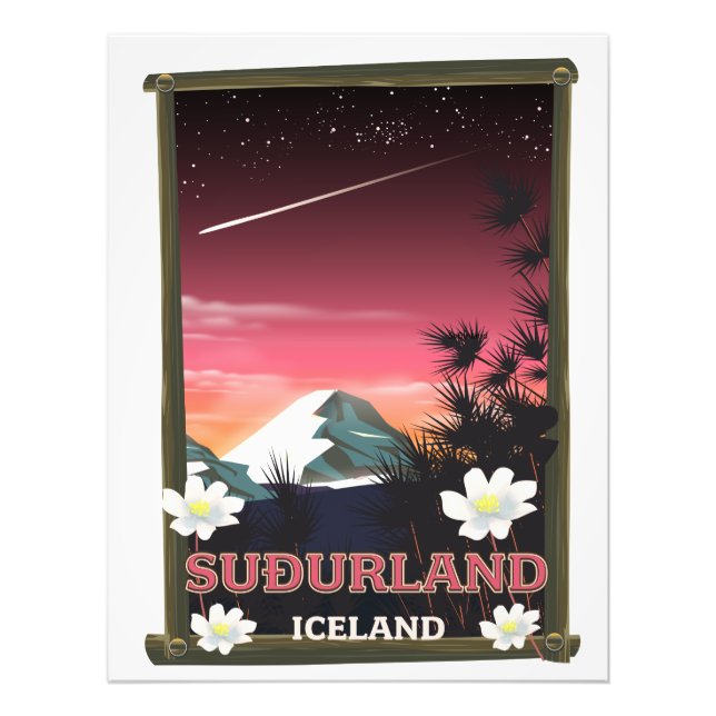 Suðurland Island Reiseplakat Fotodruck (Vorne)