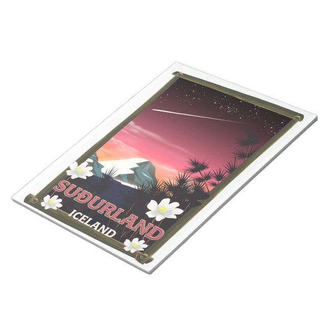 Suðurland Island Reiseplakat Notizblock (angewinkelt)