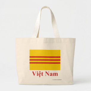 Südvietnam-Flagge mit Namen auf Vietnamesen Jumbo Stoffbeutel