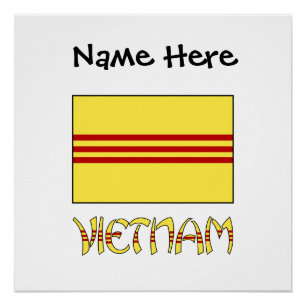 Südvietnam Vietnamesische Flagge Schwarz Personali Poster