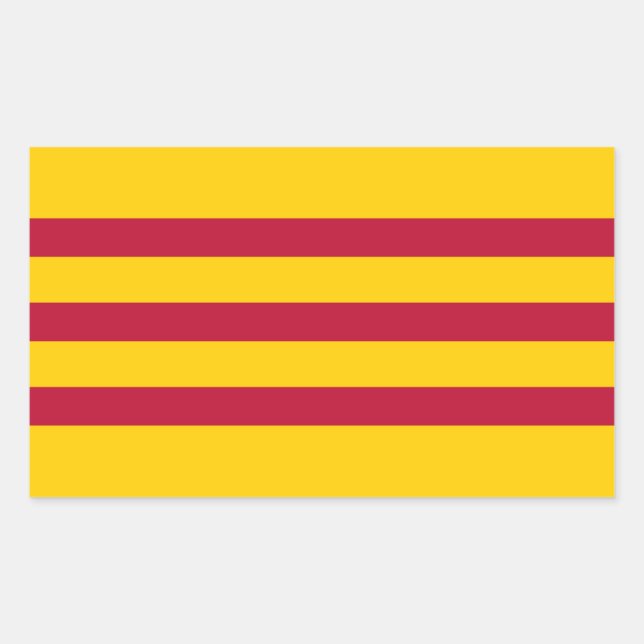 Südvietnamesische Flagge - Vietnam Cỏ vàng ba sc đ Rechteckiger Aufkleber (Vorderseite)