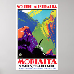 SüdVintages Reise-Plakat australiens Morialta Poster