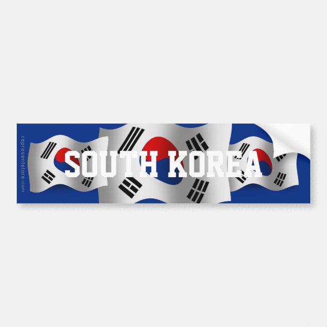 Südwellenartig bewegende Flagge koreas Autoaufkleber (Vorne)