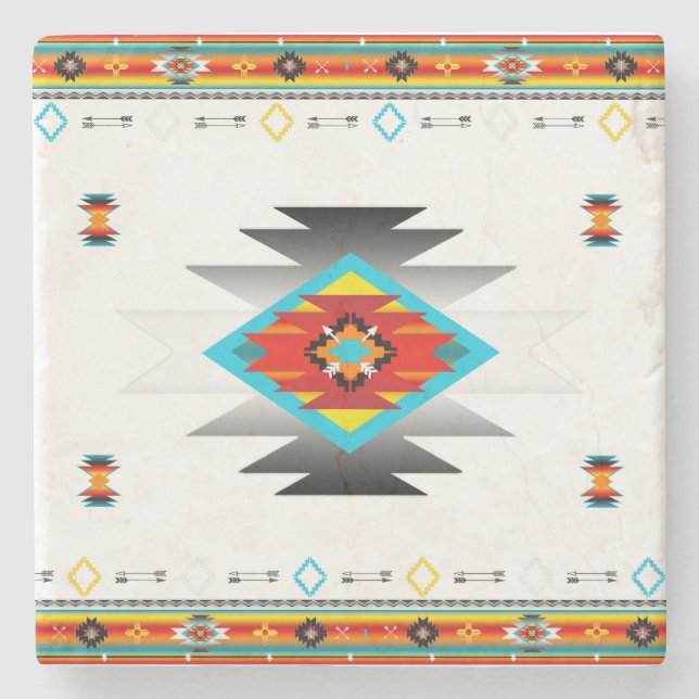 Südwest-8-Muster Steinuntersetzer (Vorderseite)