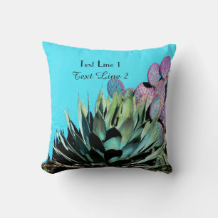 Südwest Agave Lila Cactus Turquoise Square Kissen