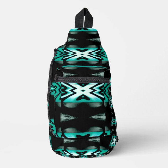 Südwest Aqua & Black Design Sling Bag (Vorderseite)