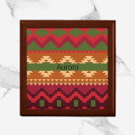 Südwest Aztec Style Rosa Grün und Braun Erinnerungskiste<br><div class="desc">Schöne und farbenfrohe Azteken inspirierte Muster in Grün,  Rosa,  Pflaume und Braun. Personalisieren Sie Ihre Daten mit Ihrem/Empfängernamen/Initialen. Fügt einen netten ethnischen Flair zu dieser Sake-Box hinzu.</div>