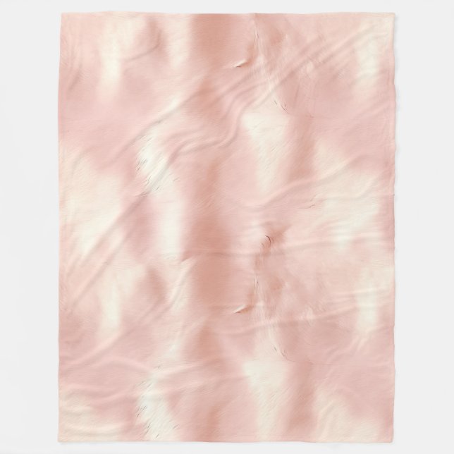 Südwest Blush Pink Cowgirl Cowhide Fleecedecke (Vorderseite)