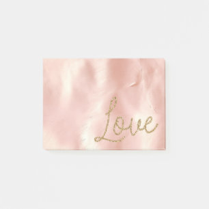Südwest Blush Pink Cowgirl Cowhide Glitzer Liebe Post-it Klebezettel