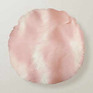 Südwest Blush Pink Cowgirl Cowhide Rundes Kissen