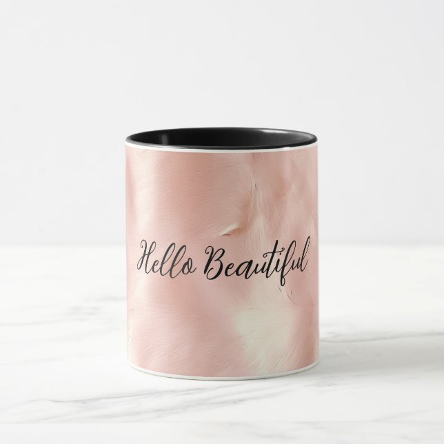 Südwest Blush Pink Cowgirl Cowhide Tasse (Zentrum)