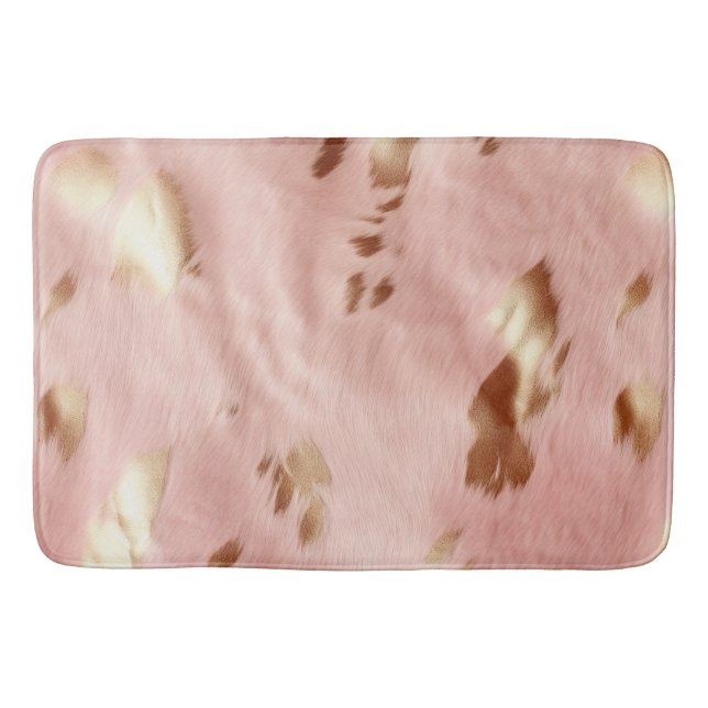 Südwest Blush Pink Gold Cowgirl Cowhide Badematte (Vorderseite)