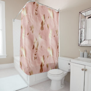 Südwest Blush Pink Gold Cowgirl Cowhide Duschvorhang